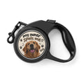 Retractable Dog Leash — "My Owner Spoils Me" Cute Golden Retriever Design