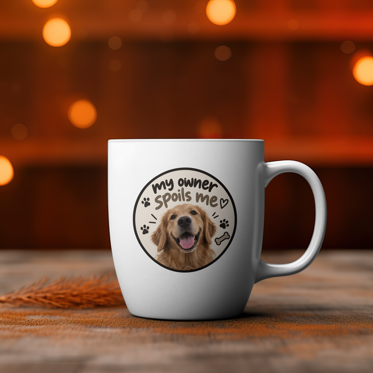 My Owner Spoils Me Dog Mug — Accent 11/15oz Coffee Cup for Dog Lovers